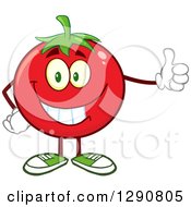 Clipart Of A Happy Tomato Character Giving A Thumb Up Royalty Free Vector Illustration by Hit Toon