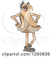Clipart Of A Hairy Caveman Complaining And Standing With Hands On His Hips Royalty Free Vector Illustration
