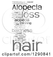 Clipart Of A Grayscale Alopecia Hair Loss Word Tag Collage On White Royalty Free Illustration by MacX
