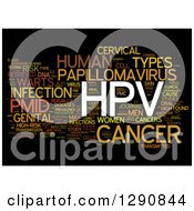 Clipart Of A Colorful HPV Human Papillomavirus Word Tag Collage On Black Royalty Free Illustration by MacX
