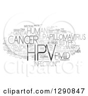 Clipart Of A Grayscale HPV Human Papillomavirus Word Tag Collage On White Royalty Free Illustration