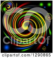 Poster, Art Print Of Background Of Vibrant Colorful Swirls On Black
