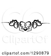 Clipart Of A Black And White Tribal Heart Border Design 2 Royalty Free Vector Illustration