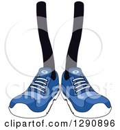Pair Of Legs Wearing Blue Tennis Shoes