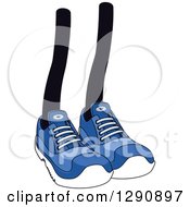 Pair Of Legs Wearing Blue Tennis Shoes 2