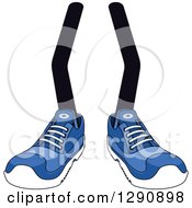 Pair Of Legs Wearing Blue Tennis Shoes 3