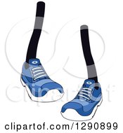 Pair Of Legs Wearing Blue Tennis Shoes 4