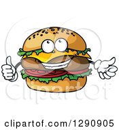 Poster, Art Print Of Big Cheeseburger Character Giving A Thumb Up