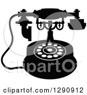 Poster, Art Print Of Retro Black And White Desk Telephone 8