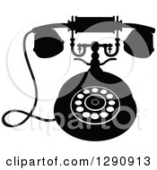 Poster, Art Print Of Retro Black And White Desk Telephone 9