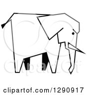 Poster, Art Print Of Sketched Black And White Elephant