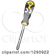 Clipart Of A Black And Yellow Screwdriver Character Royalty Free Vector Illustration by Vector Tradition SM