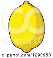 Clipart Of A Yellow Lemon Fruit Royalty Free Vector Illustration