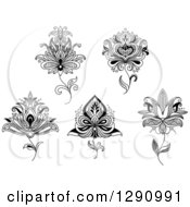 Poster, Art Print Of Black And White Henna Lotus Flowers 3