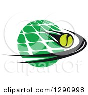 Poster, Art Print Of Green White And Black Tennis Ball And Net Logo
