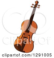 Clipart Of A Cartoon Violin Royalty Free Vector Illustration