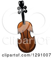 Clipart Of A Cartoon Violin 3 Royalty Free Vector Illustration