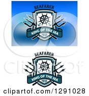 Clipart Of Maritime Nautical Trident Helm Anchor And Shield Seafarer Designs Royalty Free Vector Illustration