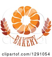 Pull Apart Croissant Or Monkey Bread Ring Over Bakery Text And Wheat 2