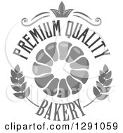Grayscale Pull Apart Croissant Or Monkey Bread In A Wheat Crown And Premium Quality Bakery Text Circle