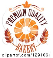Pull Apart Croissant Or Monkey Bread In A Wheat Crown And Premium Quality Bakery Text Circle 2
