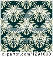Clipart Of A Seamless Vintage Pattern Background Of Floral Royalty Free Vector Illustration