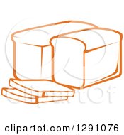 Poster, Art Print Of Sketch Of Orange Loaves And Slices Of Bread