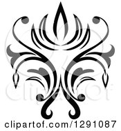 Poster, Art Print Of Black And White Vintage Flower Design Element 8