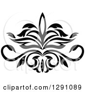 Clipart Of A Black And White Vintage Flower Design Element Royalty Free Vector Illustration