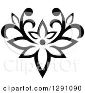 Poster, Art Print Of Black And White Vintage Flower Design Element 10