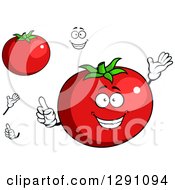 Poster, Art Print Of Cartoon Face Hands And Beefsteak Tomatos