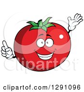 Clipart Of A Cartoon Beefsteak Tomato Character Talking Royalty Free Vector Illustration