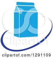 Poster, Art Print Of Nutrition Logo Of A Milk Carton And A Blue Swoosh Or Abstract Plate