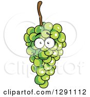 Clipart Of A Happy Bunch Of Green Grapes Character Royalty Free Vector Illustration