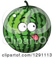 Poster, Art Print Of Goofy Watermelon Character Sticking His Tongue Out