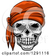 Poster, Art Print Of Pirate Skull Wearing An Orange Bandana