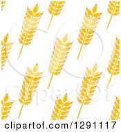Poster, Art Print Of Seamless Background Patterns Of Gold Wheat On White
