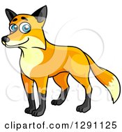 Clipart Of A Happy Blue Eyed Fox Royalty Free Vector Illustration by Vector Tradition SM