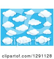 Poster, Art Print Of Blue Sky And Puffy White Clouds 6