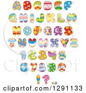 Poster, Art Print Of Colorful Funky Patterned Easter Themed Alphabet Letters Numbers And Punctuation