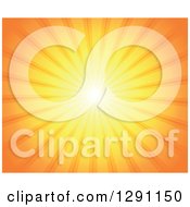 Clipart Of A Background Of Bright Orange Sunshine Rays Royalty Free Vector Illustration by visekart