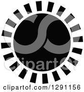 Clipart Of A Black And White Sun Design Royalty Free Vector Illustration