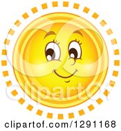 Poster, Art Print Of Summer Sun Character With Ring Rays