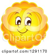 Poster, Art Print Of Summer Sun Character With Scalloped Rays