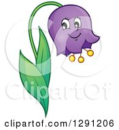 Clipart Of A Happy Cartoon Bell Flower Character Royalty Free Vector Illustration by visekart