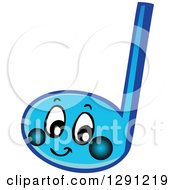 Clipart Of A Happy Cartoon Blue Music Note Character Royalty Free Vector Illustration