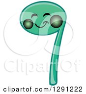 Clipart Of A Happy Cartoon Green Music Note Character Royalty Free Vector Illustration by visekart