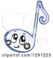 Happy Cartoon Purple Music Note Character