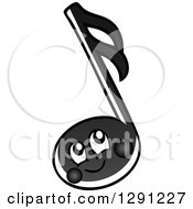 Clipart Of A Happy Cartoon Black Music Note Character Royalty Free Vector Illustration