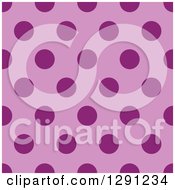 Poster, Art Print Of Seamless Background Pattern Of Purple Polka Dots